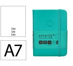 Cuaderno con gomilla Antartik notes tapa dura A7 hojas lisas turquesa 80 hojas 80 g