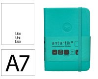 Cuaderno con gomilla Antartik notes tapa dura A7 hojas lisas turquesa 80 hojas 80 g