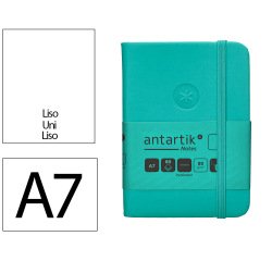 Cuaderno con gomilla Antartik notes tapa dura A7 hojas lisas turquesa 80 hojas 80 g