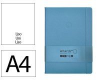 Cuaderno con gomilla Antartik notes tapa dura A4 hojas lisas azul claro 100 hojas 80 g