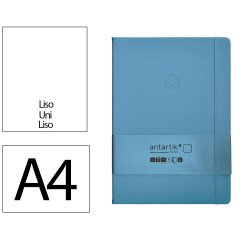 Cuaderno con gomilla Antartik notes tapa dura A4 hojas lisas azul claro 100 hojas 80 g