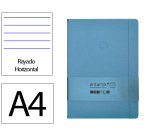 Cuaderno con gomilla Antartik notes tapa dura A4 hojas rayas azul claro 100 hojas 80 g