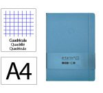 Cuaderno con gomilla Antartik notes tapa dura A4 hojas cuadricula azul claro 100 hojas 80 h