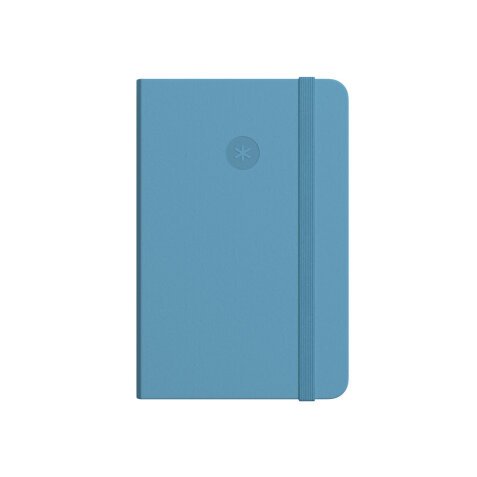 Cuaderno con gomilla antartik notes tapa dura a5 hojas lisas azul claro 100 hojas 80 gr fsc