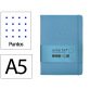 Cuaderno con gomilla antartik notes tapa dura a5 hojas puntos azul claro 100 hojas 80 gr fsc