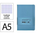 Cuaderno con gomilla Antartik notes tapa dura A5 hojas cuadricula azul claro 100 hojas 80 g