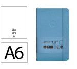 Cuaderno con gomilla Antartik notes tapa dura A6 hojas lisas azul claro 100 hojas 80 g.