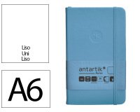 Cuaderno con gomilla Antartik notes tapa dura A6 hojas lisas azul claro 100 hojas 80 g.