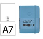 Cuaderno con gomilla Antartik notes tapa dura A7 hojas lisas azul claro 80 hojas 80 g