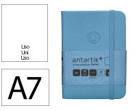 Cuaderno con gomilla Antartik notes tapa dura A7 hojas lisas azul claro 80 hojas 80 g