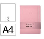 Cuaderno con gomilla Antartik notes tapa dura A4 hojas lisas rosa pastel 100 hojas 80 g