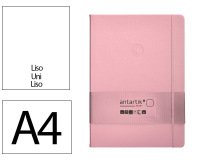 Cuaderno con gomilla Antartik notes tapa dura A4 hojas lisas rosa pastel 100 hojas 80 g