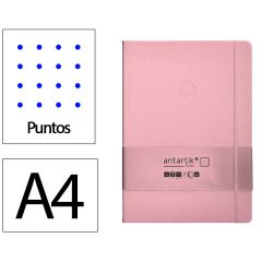 Cuaderno con gomilla Antartik notes tapa dura A4 hojas puntos rosa pastel 100 hojas 80 g