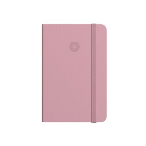 Cuaderno con gomilla antartik notes tapa dura a5 hojas lisas rosa pastel 100 hojas 80 gr fsc