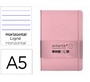 Cuaderno con gomilla Antartik notes tapa dura A5 hojas rayas rosa pastel 100 hojas 80 g