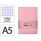 Cuaderno con gomilla antartik notes tapa dura a5 hojas cuadricula rosa pastel 100 hojas 80 gr fsc