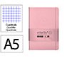 Cuaderno con gomilla Antartik notes tapa dura A5 hojas cuadricula rosa pastel 100 hojas 80 g