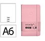 Cuaderno con gomilla antartik notes tapa dura A6 hojas lisas rosa pastel 100 hojas 80 g