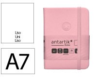Cuaderno con gomilla antartik notes tapa dura a7 hojas lisas rosa pastel 80 hojas 80 gr fsc