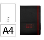 Cuaderno con gomilla Antartik notes tapa dura A4 hojas lisas negro y rojo 100 hojas 80 g