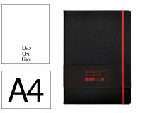 Cuaderno con gomilla Antartik notes tapa dura A4 hojas lisas negro y rojo 100 hojas 80 g