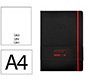 Cuaderno con gomilla Antartik notes tapa dura A4 hojas lisas negro y rojo 100 hojas 80 g
