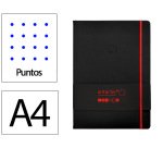 Cuaderno con gomilla Antartik notes tapa dura A4 hojas puntos negro y rojo 100 hojas 80 g