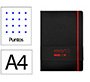Cuaderno con gomilla Antartik notes tapa dura A4 hojas puntos negro y rojo 100 hojas 80 g
