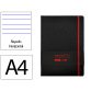 Cuaderno con gomilla antartik notes tapa dura a4 hojas rayas negro y rojo 100 hojas 80 gr fsc