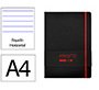 Cuaderno con gomilla Antartik notes tapa dura A4 hojas rayas negro y rojo 100 hojas 80 g