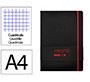 Cuaderno con gomilla Antartik notes tapa dura A4 hojas cuadricula negro y rojo 100 hojas 80 g