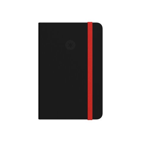 Cuaderno con gomilla antartik notes tapa dura a5 hojas rayas negro y rojo 100 hojas 80 gr fsc