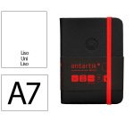 Cuaderno con gomilla Antartik notes tapa dura A7 hojas lisas negro y rojo 80 hojas 80 g