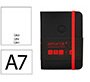 Cuaderno con gomilla Antartik notes tapa dura A7 hojas lisas negro y rojo 80 hojas 80 g
