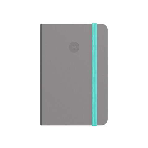 Cuaderno con gomilla antartik notes tapa dura a5 hojas cuadricula gris y turquesa 100 hojas 80 gr fsc