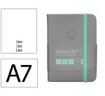 Cuaderno con gomilla Antartik notes tapa dura A7 hojas lisas gris y turquesa 80 hojas 80 g