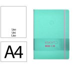 Cuaderno con gomilla Antartik notes tapa dura A4 hojas lisas rosa y turquesa 100 hojas 80 g