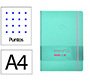 Cuaderno con gomilla Antartik notes tapa dura A4 hojas puntos rosa y turquesa 100 hojas 80 g