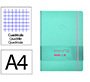 Cuaderno con gomilla Antartik notes tapa dura A4 hojas cuadricula rosa y turquesa 100 hojas 80 g