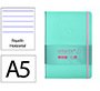 Cuaderno con gomilla Antartik notes tapa dura A5 hojas rayas rosa y turquesa 100 hojas 80 g