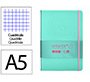 Cuaderno con gomilla Antartik notes tapa dura A5 hojas cuadricula rosa y turquesa 100 hojas 80 g