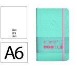 Cuaderno con gomilla antartik notes tapa dura A6 hojas lisas rosa y turquesa 100 hojas 80 g