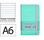 Cuaderno con gomilla Antartik notes tapa dura A6 hojas rayas rosa y turquesa 100 hojas 80 g