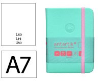 Cuaderno con gomilla antartik notes tapa dura a7 hojas lisas rosa y turquesa 80 hojas 80 gr fsc