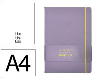 Cuaderno con gomilla Antartik notes tapa dura A4 hojas lisas morado y amarillo 100 hojas 80 g