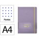 Cuaderno con gomilla antartik notes tapa dura a4 hojas puntos morado y amarillo 100 hojas 80 gr fsc