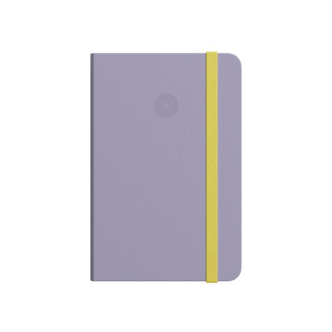 Cuaderno con gomilla antartik notes tapa dura a5 hojas lisas morado y amarillo 100 hojas 80 gr fsc