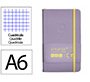 Cuaderno con gomilla antartik notes tapa dura a6 hojas cuadricula morado y amarillo 100 hojas 80 gr