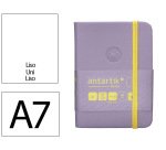 Cuaderno con gomilla Antartik notes tapa dura A7 hojas lisas morado y amarillo 80 hojas 80 g