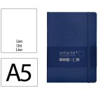 Cuaderno con gomilla Antartik notes tapa blanda A5 hojas lisas azul marino 80 hojas 80 g
